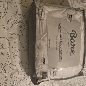 Bare Home Sandwashed Duvet Cover Set - White